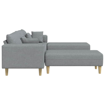 Stof Sofa Med Pude Lysegrå 208 Cm Stof