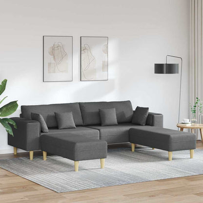 Stof Sofa Med Pude Mørkegrå 208 Cm Stof