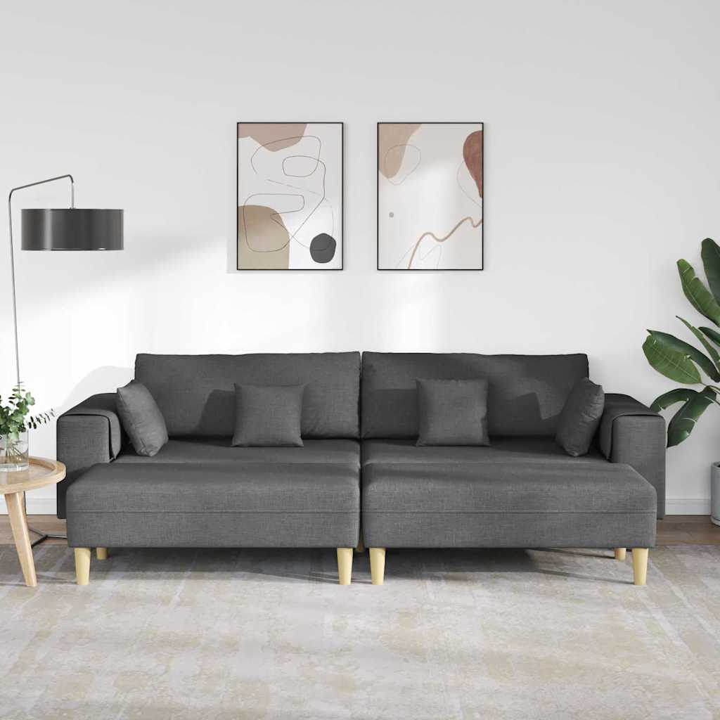 Stof Sofa Med Pude Mørkegrå 208 Cm Stof