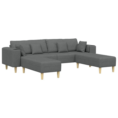 Stof Sofa Med Pude Mørkegrå 208 Cm Stof