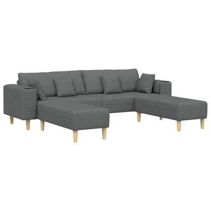 Stof Sofa Med Pude Mørkegrå 208 Cm Stof