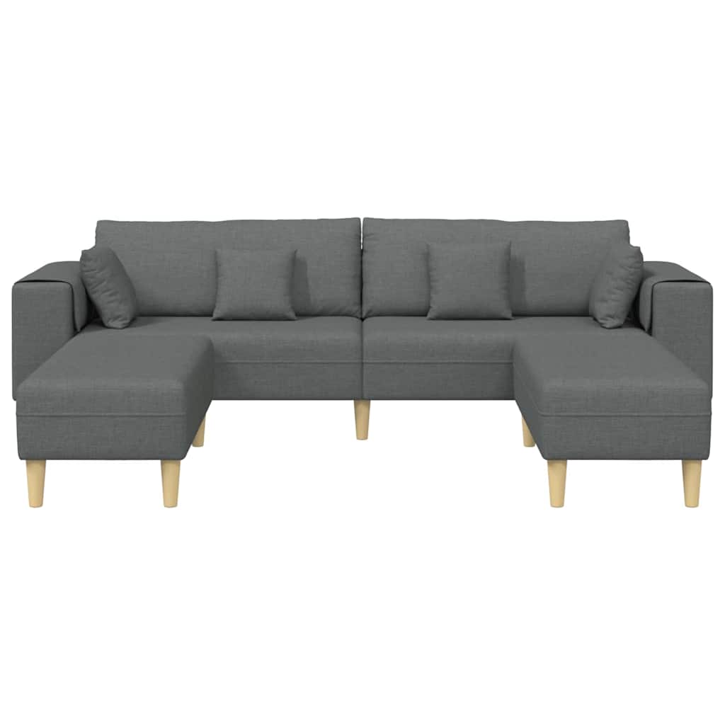 Stof Sofa Med Pude Mørkegrå 208 Cm Stof