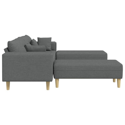 Stof Sofa Med Pude Mørkegrå 208 Cm Stof