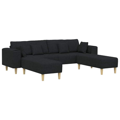 Stof Sofa Med Pude Sort 208 Cm Stof