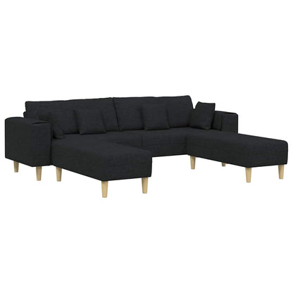 Stof Sofa Med Pude Sort 208 Cm Stof