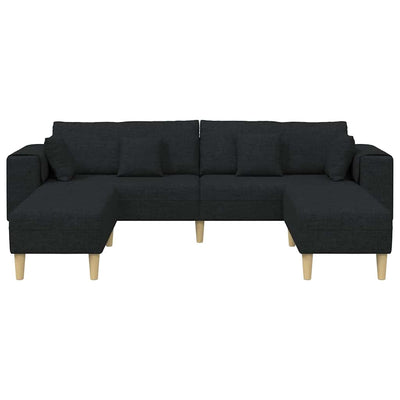 Stof Sofa Med Pude Sort 208 Cm Stof