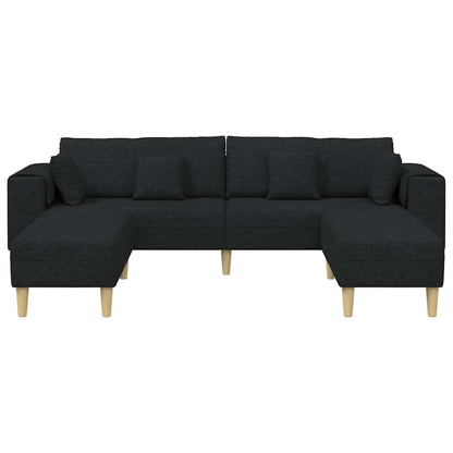 Stof Sofa Med Pude Sort 208 Cm Stof