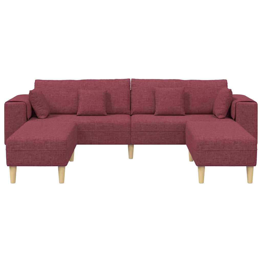 Stof Sofa Med Pude Vinrød 208 Cm Stof