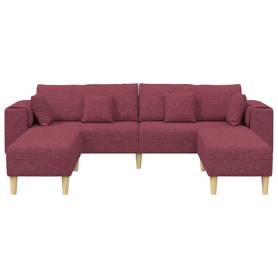 Stof Sofa Med Pude Vinrød 208 Cm Stof