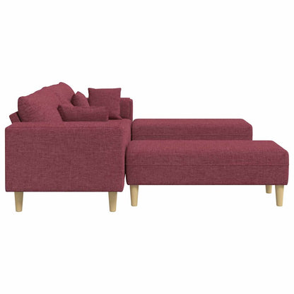 Stof Sofa Med Pude Vinrød 208 Cm Stof