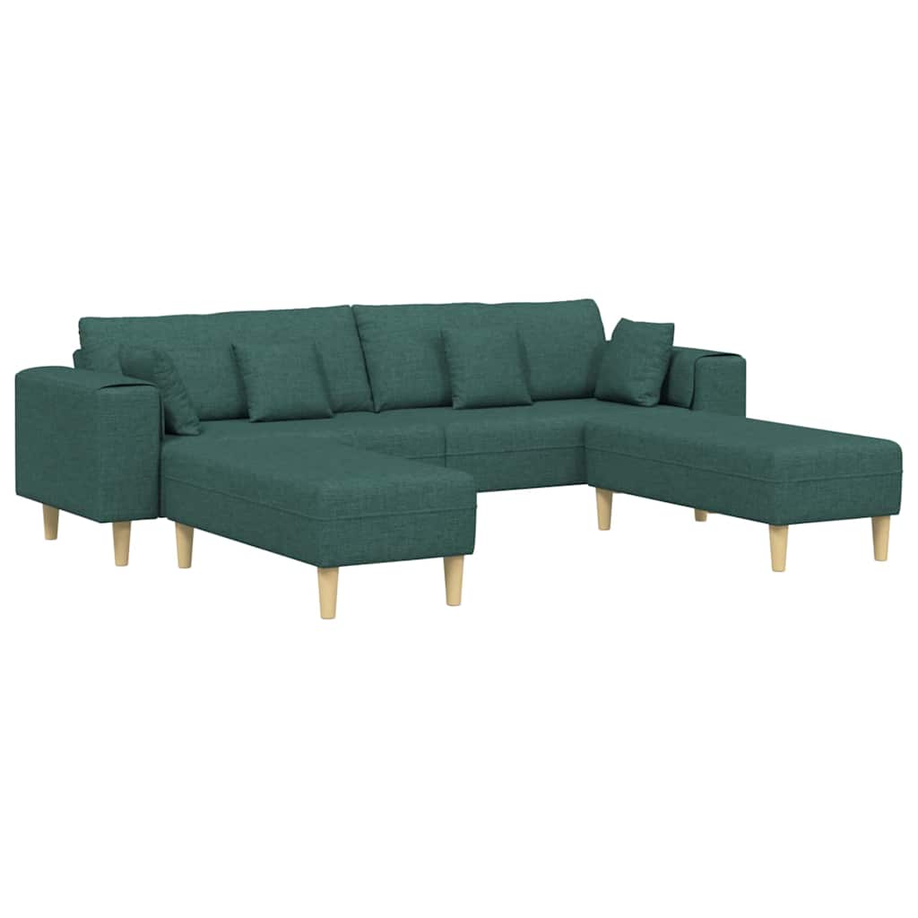 Stof Sofa Med Pude 3 Pcs Mørkegrøn 208 Cm Stof