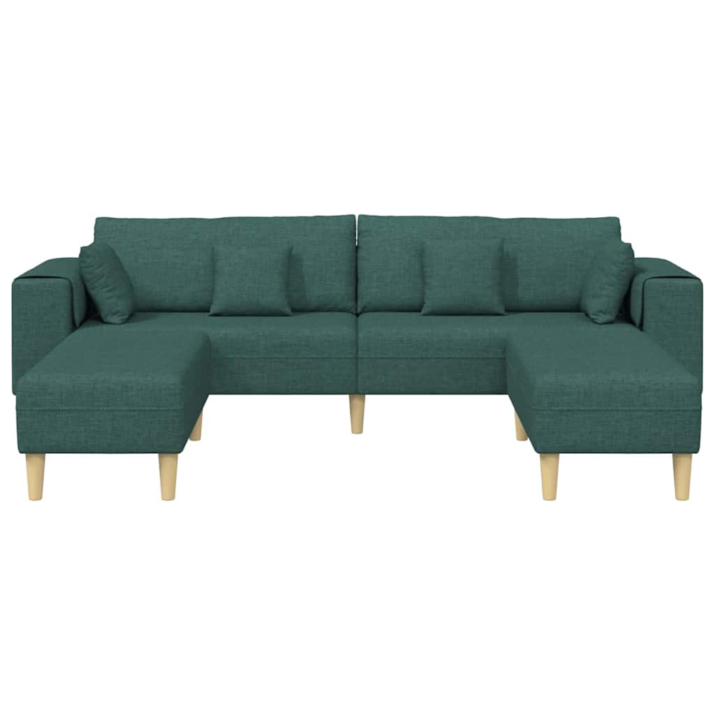 Stof Sofa Med Pude 3 Pcs Mørkegrøn 208 Cm Stof