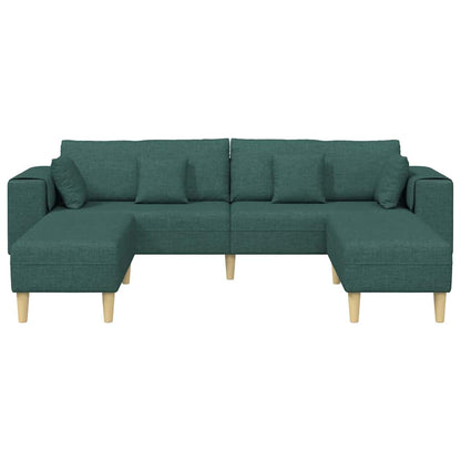Stof Sofa Med Pude 3 Pcs Mørkegrøn 208 Cm Stof