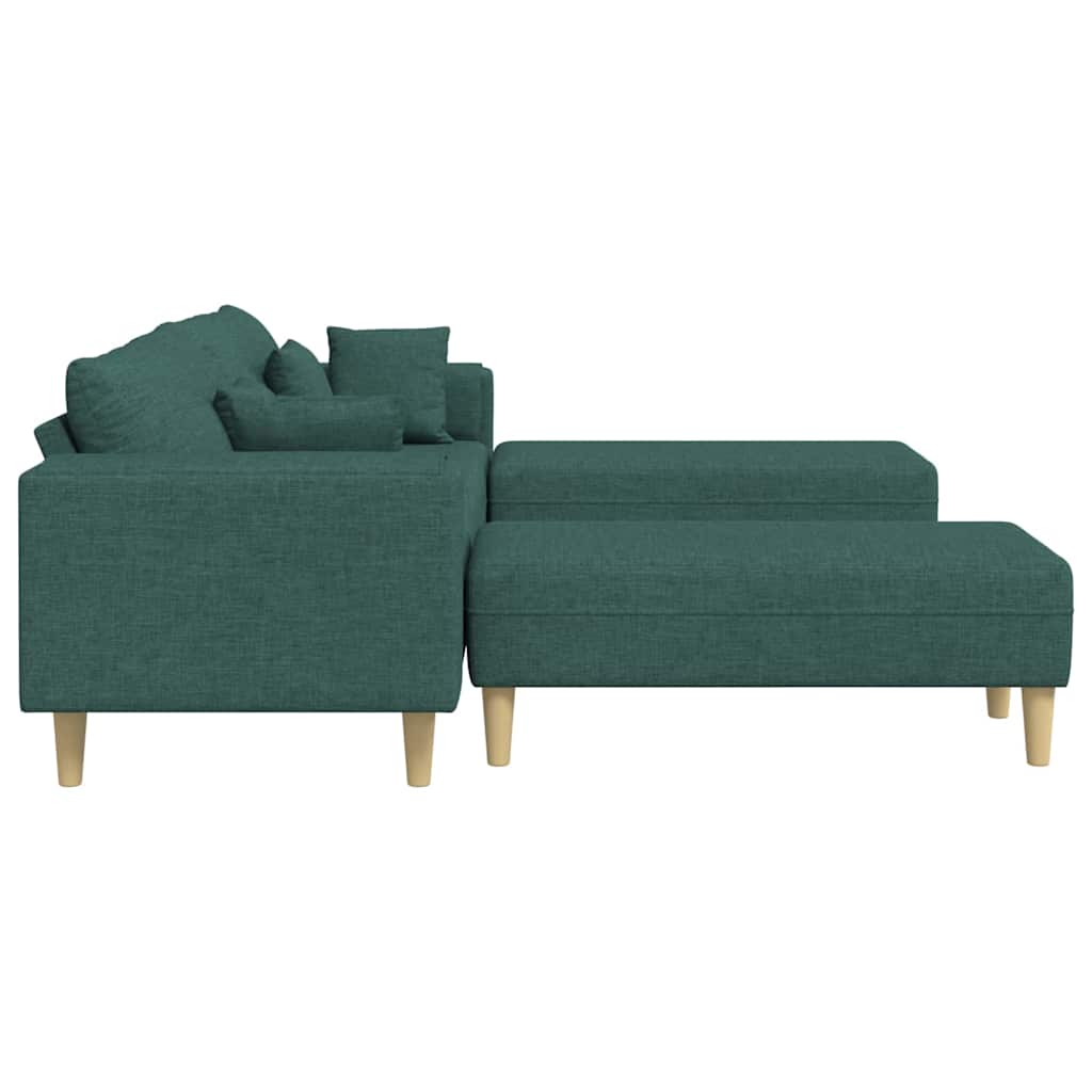Stof Sofa Med Pude 3 Pcs Mørkegrøn 208 Cm Stof