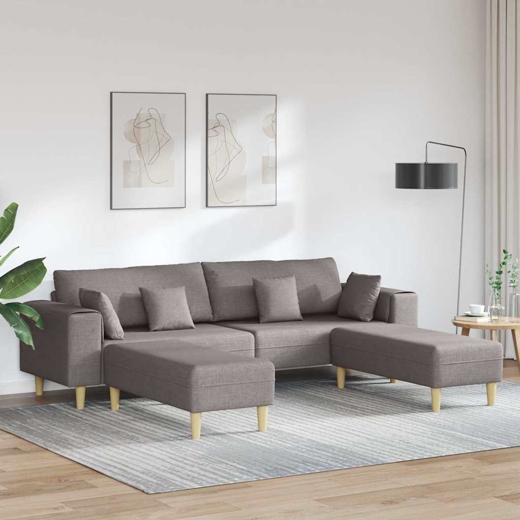 Stof Sofa Med Pude Gråbrun 208 Cm Stof