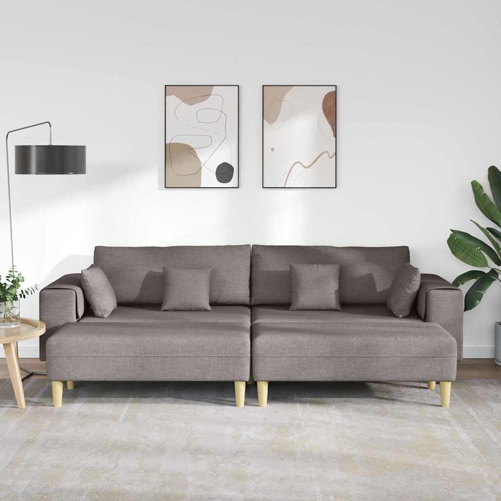 Stof Sofa Med Pude Gråbrun 208 Cm Stof