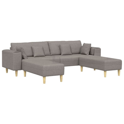 Stof Sofa Med Pude Gråbrun 208 Cm Stof