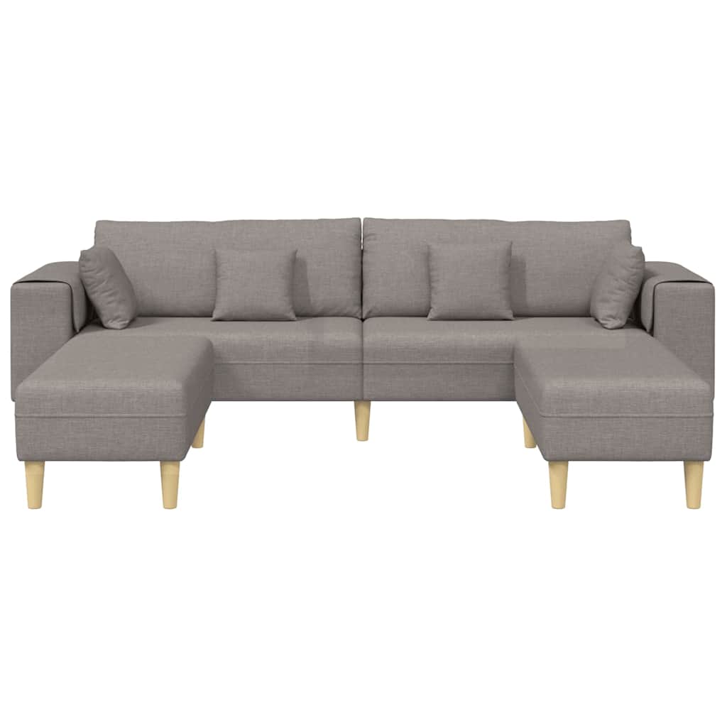 Stof Sofa Med Pude Gråbrun 208 Cm Stof
