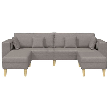 Stof Sofa Med Pude Gråbrun 208 Cm Stof