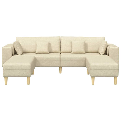 Stof Sofa Med Pude Creme 208 Cm Stof