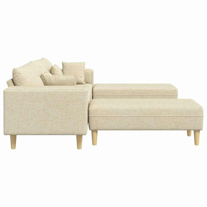 Stof Sofa Med Pude Creme 208 Cm Stof