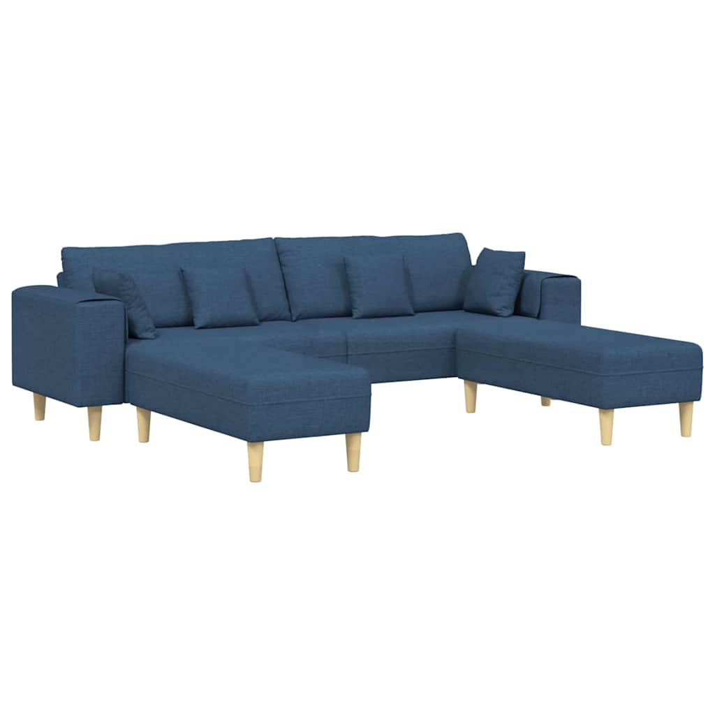 Stof Sofa Med Pude Blå 208 Cm Stof
