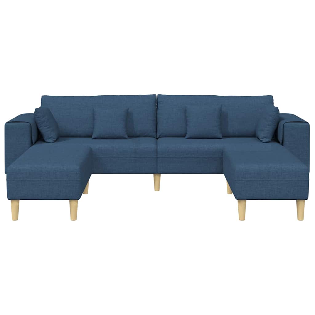 Stof Sofa Med Pude Blå 208 Cm Stof