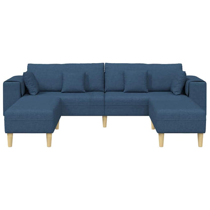 Stof Sofa Med Pude Blå 208 Cm Stof
