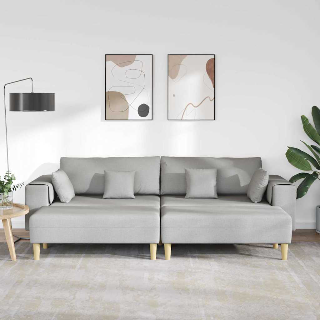 Stof Sofa Med Pude Skygrå 208 Cm Stof