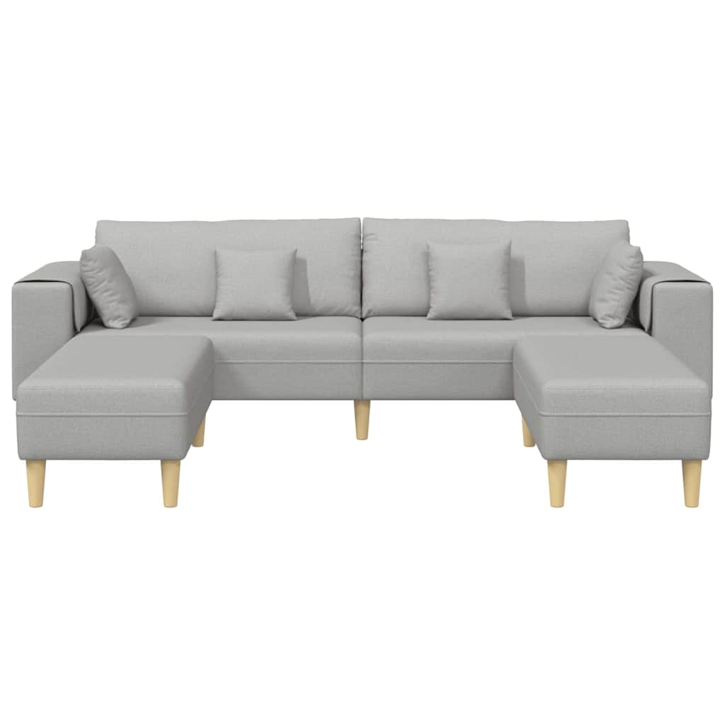 Stof Sofa Med Pude Skygrå 208 Cm Stof
