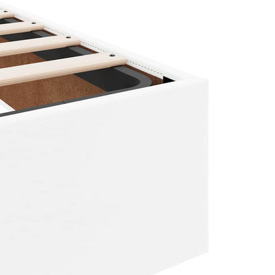 Sengestel Med Madras Ren Hvid 90 X 190 Cm Kunstlæder Lysegrå Og Mørkegrå