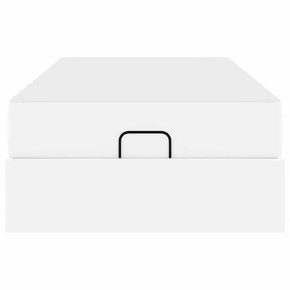 Sengestel Med Madras Ren Hvid 90 X 190 Cm Kunstlæder Lysegrå Og Mørkegrå