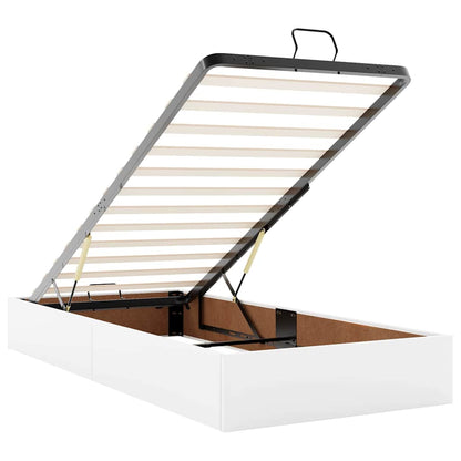 Sengestel Med Madras Ren Hvid 90 X 190 Cm Kunstlæder Lysegrå Og Mørkegrå