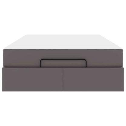 Sengestel Med Madras Grå 120 X 190 Cm Kunstlæder Lysegrå Og Mørkegrå