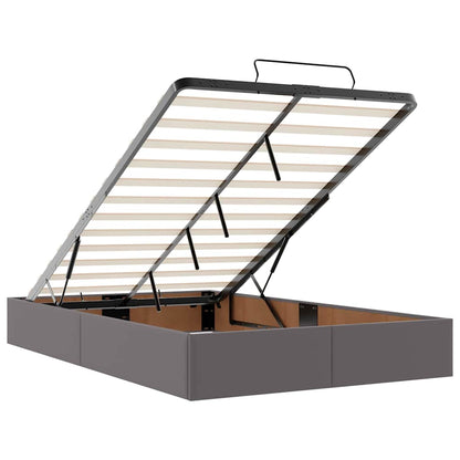 Sengestel Med Madras Grå 120 X 190 Cm Kunstlæder Lysegrå Og Mørkegrå