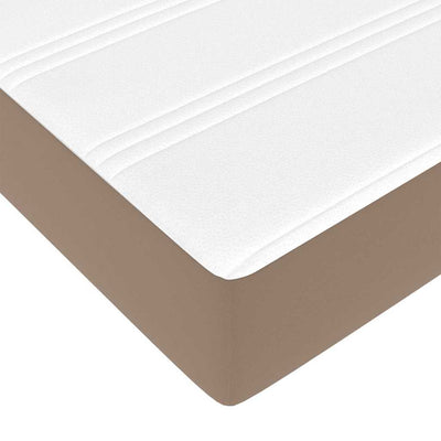 Sengeramme Med Madras Cappuccino 120 X 190 Cm Kunstlæder Lysegrå Og Mørkegrå