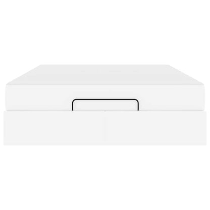 Sengeramme Med Madras Ren Hvid 140 X 190 Cm Kunstlæder Lysegrå Og Mørkegrå