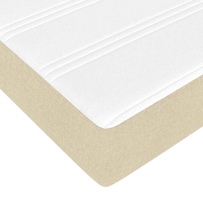 Sengestel Med Madras Creme 80 X 200 Cm Stof Lysegrå Og Mørkegrå