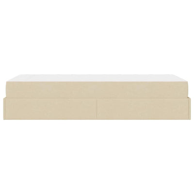 Sengestel Med Madras Creme 80 X 200 Cm Stof Lysegrå Og Mørkegrå