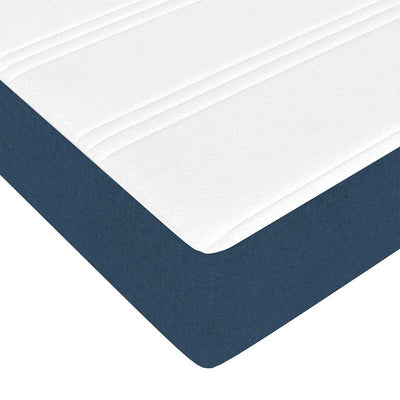 Sengestel Med Madras Blå 80 X 200 Cm Stof Lysegrå Og Mørkegrå