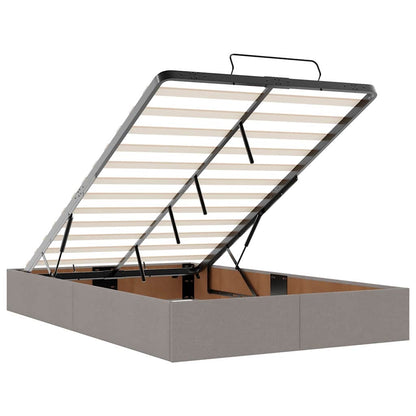 Sengestel Med Madras Gråbrun 120 X 200 Cm Stof Lysegrå Og Mørkegrå