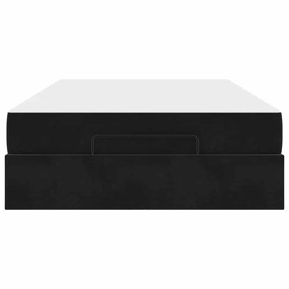 Sengestel Med Madras Med Opbevaring Sort 120 X 190 Cm Fløjl Lysegrå Og Mørkegrå