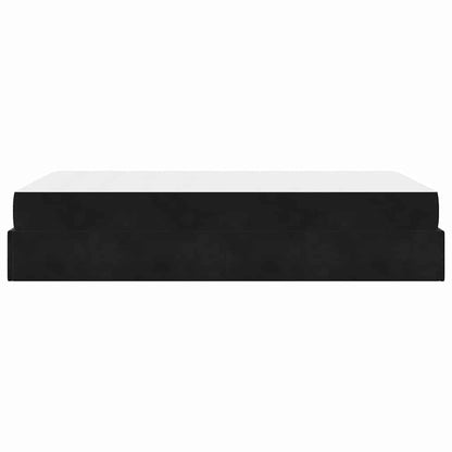 Sengestel Med Madras Med Opbevaring Sort 120 X 190 Cm Fløjl Lysegrå Og Mørkegrå