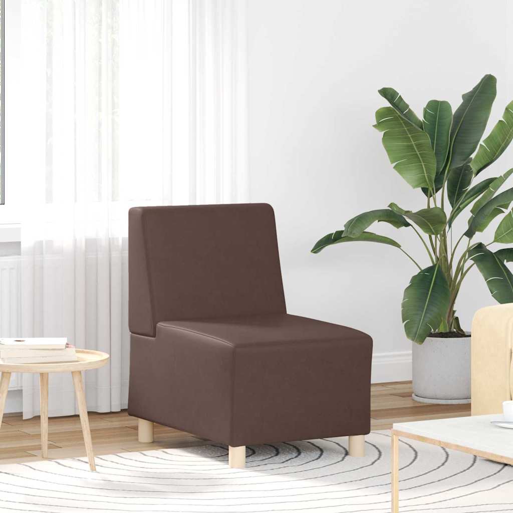 Modulsofa Enhed Uden Arme 2 Pcs Brun 55 X 74 X 82 Cm Faux Læder Lysegrå Og Mørkegrå