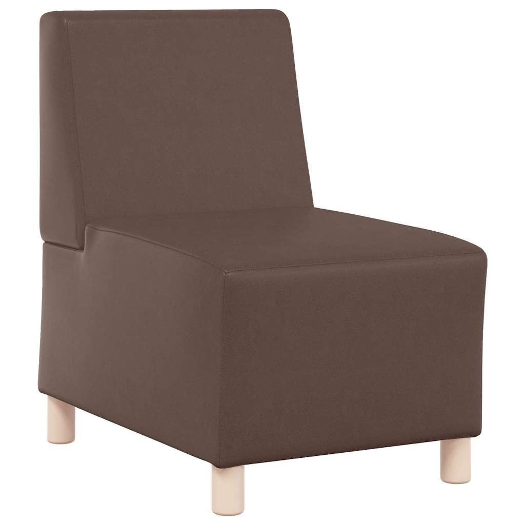 Modulsofa Enhed Uden Arme 2 Pcs Brun 55 X 74 X 82 Cm Faux Læder Lysegrå Og Mørkegrå