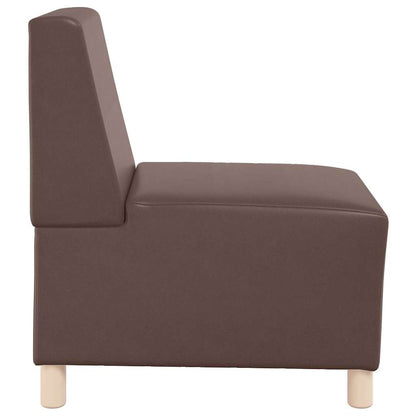 Modulsofa Enhed Uden Arme 2 Pcs Brun 55 X 74 X 82 Cm Faux Læder Lysegrå Og Mørkegrå