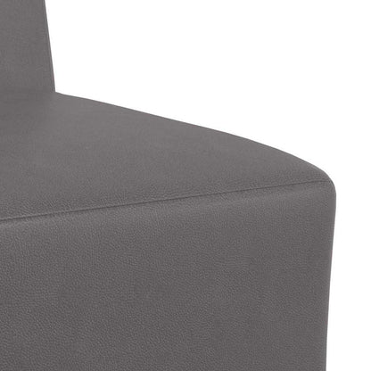 Modulsofa Enhed Uden Arme 2 Pcs Grå 55 X 74 X 82 Cm Faux Læder Lysegrå Og Mørkegrå