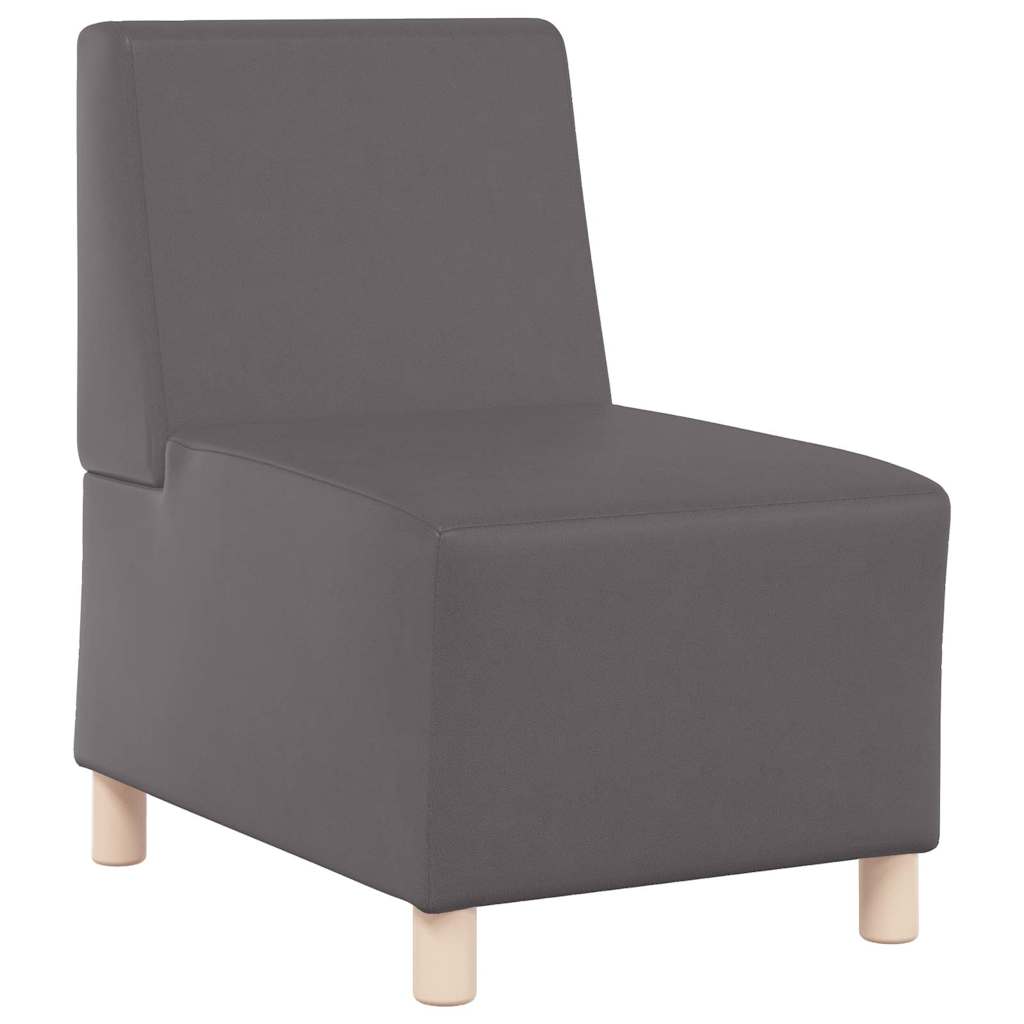 Modulsofa Enhed Uden Arme 2 Pcs Grå 55 X 74 X 82 Cm Faux Læder Lysegrå Og Mørkegrå