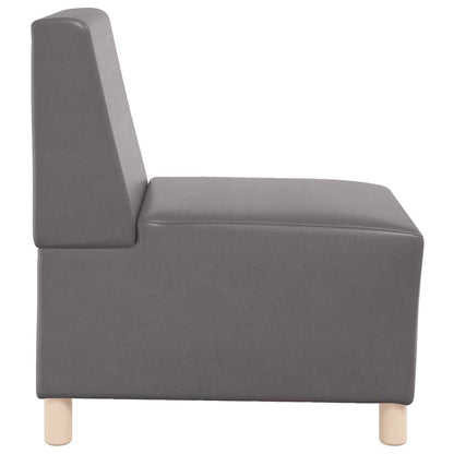 Modulsofa Enhed Uden Arme 2 Pcs Grå 55 X 74 X 82 Cm Faux Læder Lysegrå Og Mørkegrå