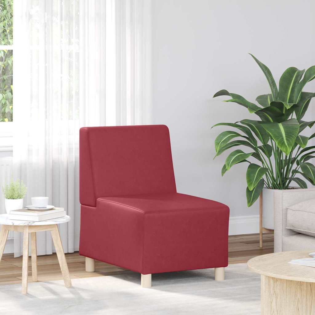 Modulsofa Enhed Uden Arme 2 Pcs Vinrød 55 X 74 X 82 Cm Lysegrå Og Mørkegrå